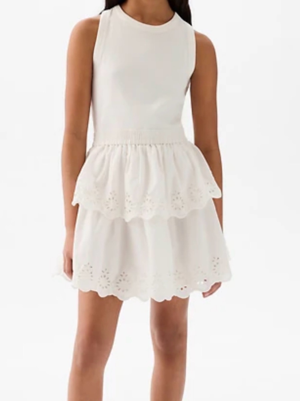 Gap Kids Girls' White Eyelet Tiered Dress